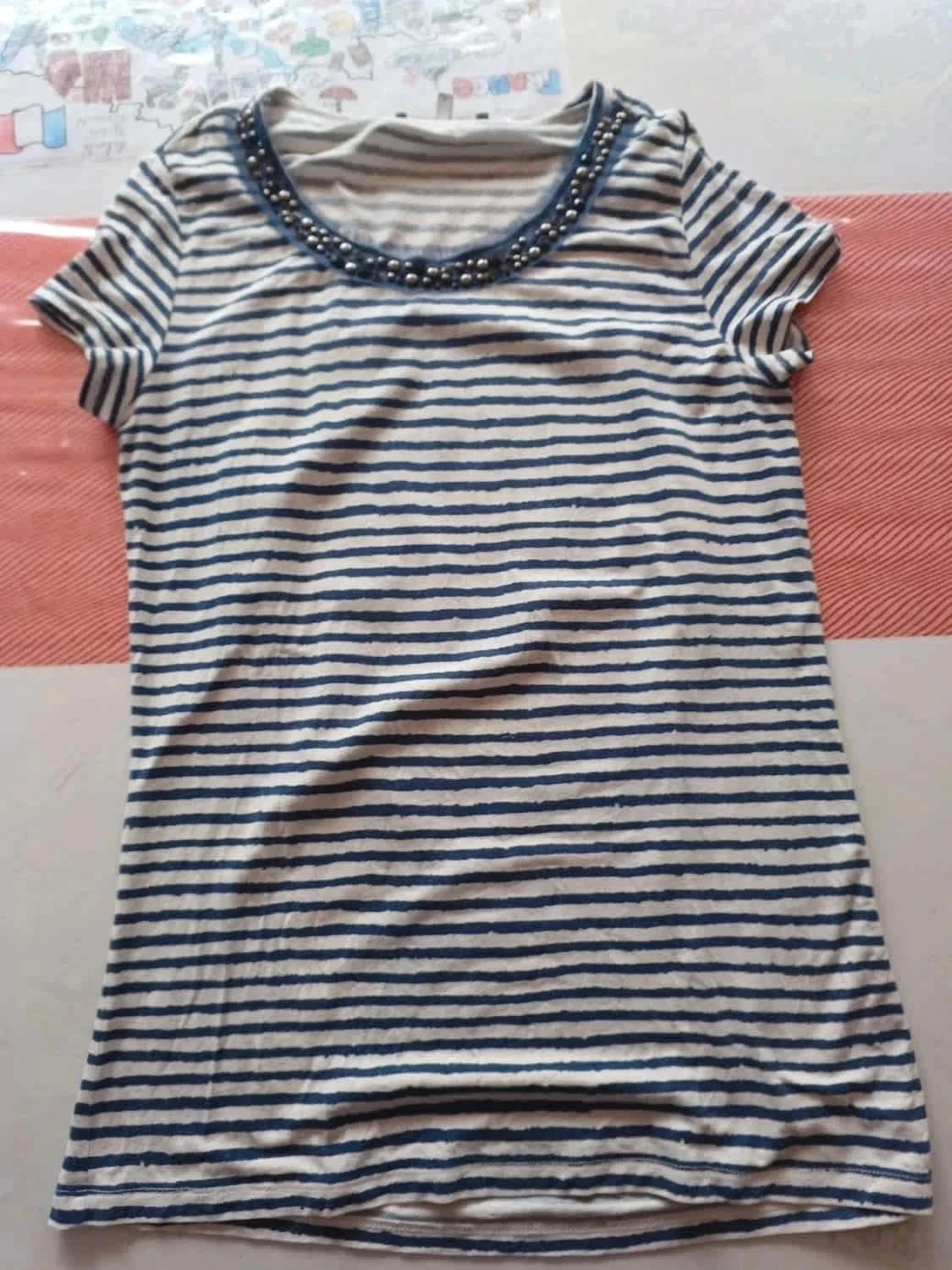 T-shirt met marinière, maat M – photo 7